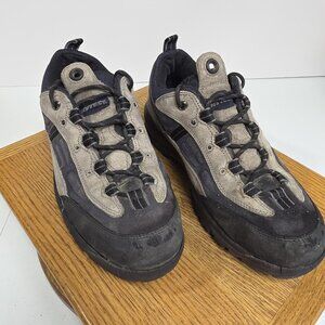 HyTest Shoes Mens Size 10 Black Gray Suede ANSI Steel Toe Workwear Safety SD1